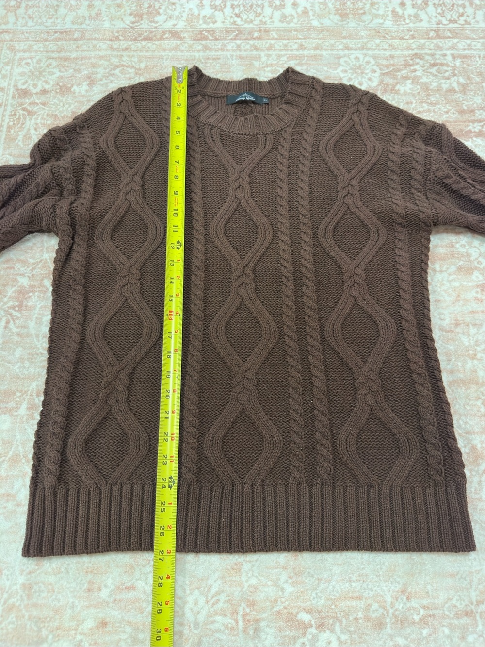 NWOT 🤎 Espresso Cable Knot Cotton Blend Sweater - Picture 8 of 10